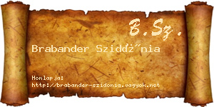 Brabander Szidónia névjegykártya